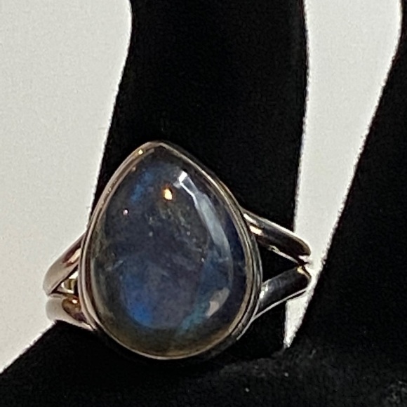 Labradorite Sterling 925 Ring Size 9 Artisan Flaw chip on the side - Picture 9 of 16